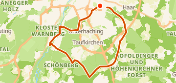 Map of 2.5h gravel, a 57 km gravel loop near Munich, DE.