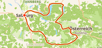 Map of 320km Gravel-Tour nach Dachstein Südwand, a 323 km gravel loop near Salzburg, AT.