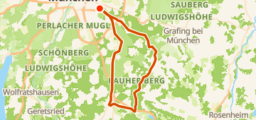 Map of 91km and I'm still thirsty, a 91 km gravel loop near Munich, DE.