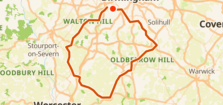 Birmingham — 105 km gravel loop near Birmingham, GB.
