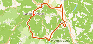 Map of Blick auf den Watzmann – Königssee Runde von Bad Reichenhall-Kirchberg, a 89 km gravel loop.