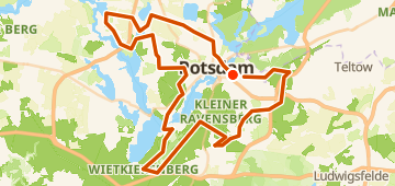 Map of Blick auf die Havel – Neues Palais, Park Sanssouci Runde von Babelsberg, a 92 km gravel loop near Potsdam, DE.