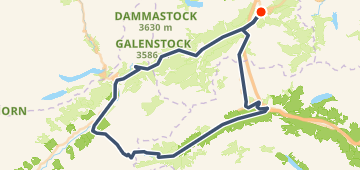 Furka Pass — 105 km road loop near Andermatt, CH.