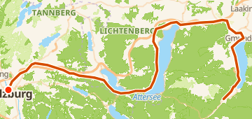 Map of Gravel-Tour nach Dachstein Südwand — Day 1, a 115 km gravel route near Salzburg, AT.