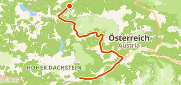 Map of Gravel-Tour nach Dachstein Südwand — Day 2, a 104 km gravel route near Ebensee, AT.