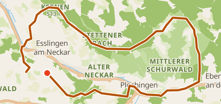 GRV Neckar und Filstal, Schurwald und mehr — 61 km gravel loop.
