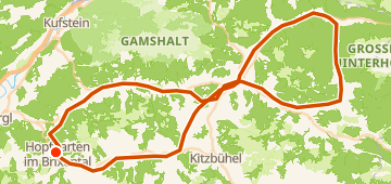 Map of Hopfgarten Gravel, a 104 km gravel loop near Hopfgarten im Brixental, AT.