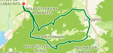Map of Kloster Benediktbeuern – Trail mit Bachüberquerung Runde von Benediktbeuern, a 56 km mtb loop near Benediktbeuern, DE.