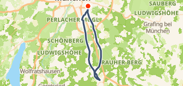 Map of München – Holzkirchen, a 60 km road loop near Munich, DE.