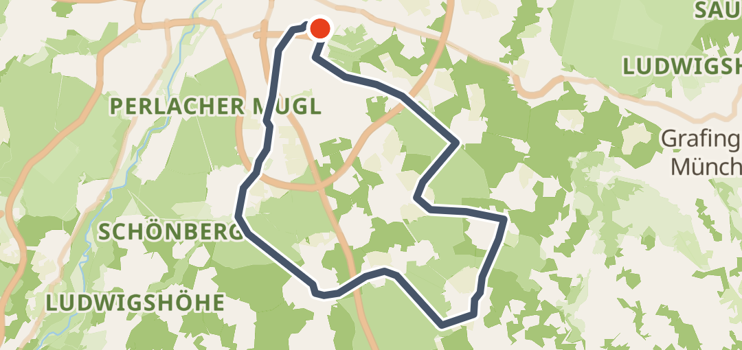 Map of Rennrad-Tour nach Ländlicher Radweg durch die Felder, a 62 km road loop near Munich, DE.