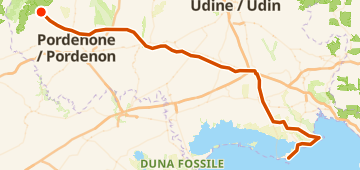 Map of MUC - Verona Tag 5, a 122 km gravel route near Budoia / Budoie, IT.