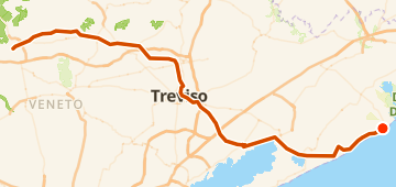 Map of MUC - Verona Tag 7, a 131 km gravel route near Caorle, IT.