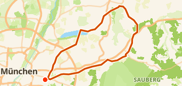 Map of Von München nach Wolfswinkel Honigstand, a 74 km gravel loop near Munich, DE.